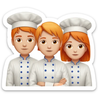 Una chef, pelinaranja de pelo lacio y otra con pelo  sticker