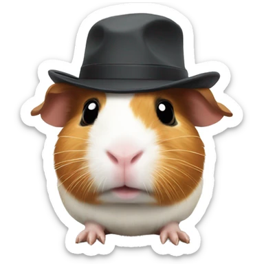 Guinea pig wearing a hat sticker