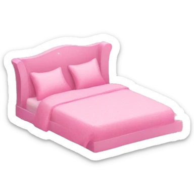 Glitter pink bed with glitter curtains, super fancy sticker