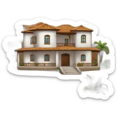 casa grande en campo moderna casa de la cascada sticker