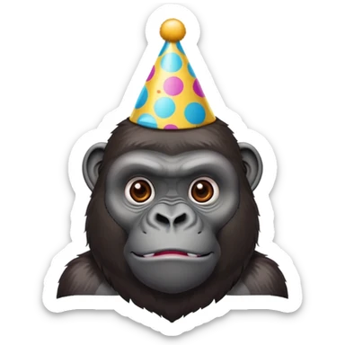 Gorilla with a part hat sticker