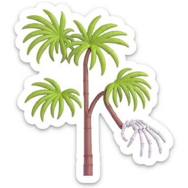 skeleton palm sticker