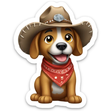 Cowboy dog  sticker