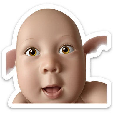 bald girl looking at viewer sticker