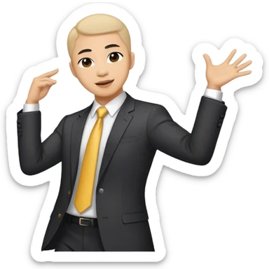 Asian lawyer dancing. sticker