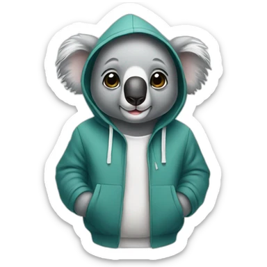 Koala wearing hoodie sticker