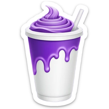 purple liquid inside styrofoam cup sticker