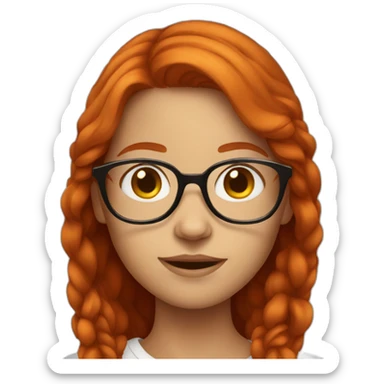 Redhead girl with glasses sticker