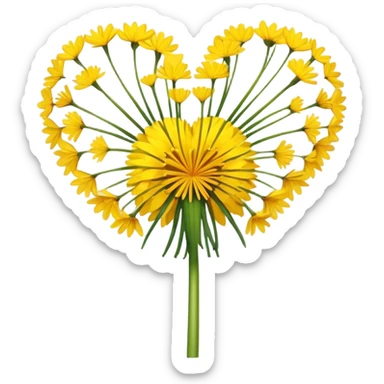 Dandelion color  heart sticker