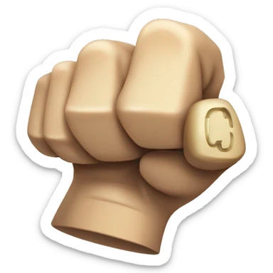cartoon Fist , with brass knuckles,4 fingers, isometric sticker