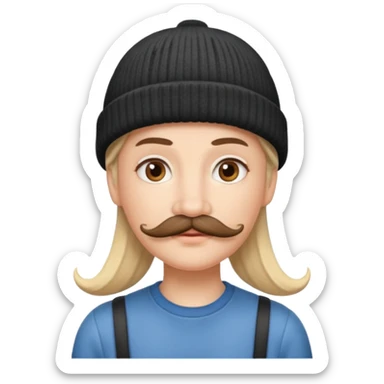 frances con un bigote y un gorrito  sticker