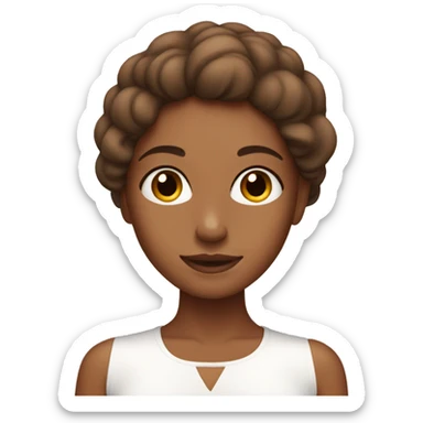 Tan girl with brown hair doing skincare sticker