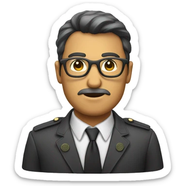 Un hombre calvo con gafas finas sticker