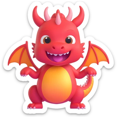 face of a cute fitness dragon coach, 3D emoji style, playful expression, blushing cheeks sticker