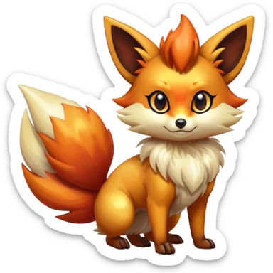 Shiny Dark Fennekin-Vulpix-fusion-hybrid full body sticker