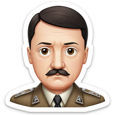 Hitler avec la moustache courte comme le vrai  sticker