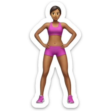 fitness woman belly sticker
