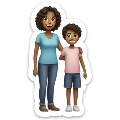 Mom with son and daughter sticker