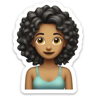 Chicas con pelo rizo sticker
