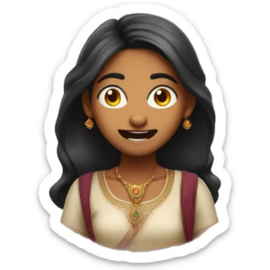An indian girl with crazy face expressions sticker