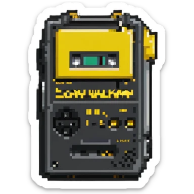 Yellow Sony Walkman cassette player from the 1980s sticker