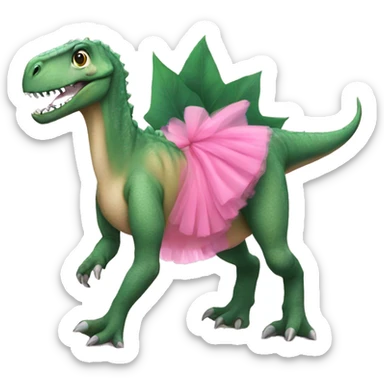 Dinosaur with pink tutu  sticker