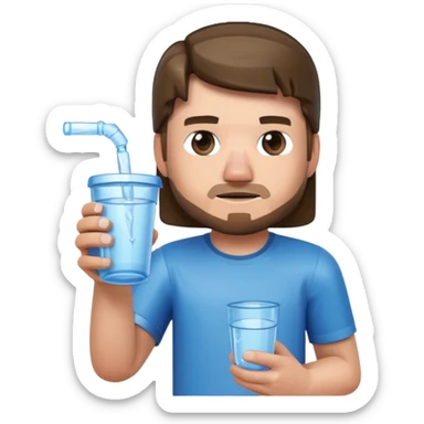 Minecraft Steve with water cup sticker
