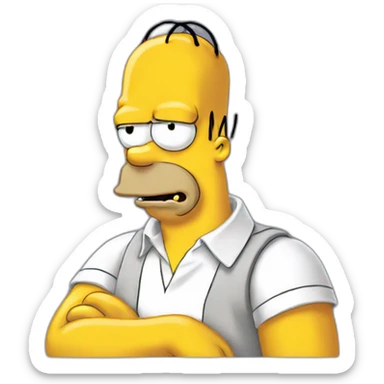 Homer Simpson wearing LGBT tshirt sticker