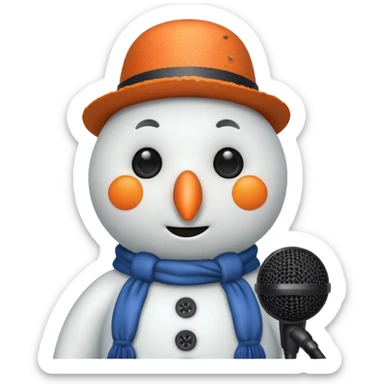snowmen with microphone sticker