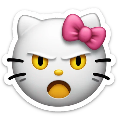 Angry hello kitty face  sticker