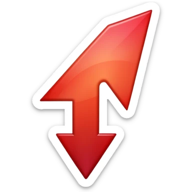 arrow down red gradient sticker