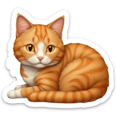 three-legged cat named Carey, curled up sticker