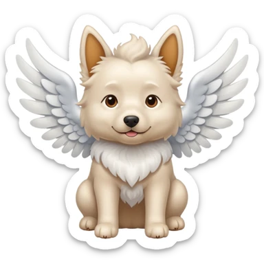 Perro blanco con alas sticker