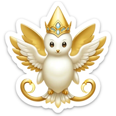 White and Golden Divine Holy Glorious Shiny Sparkly Fakémon sticker