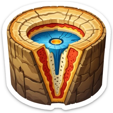 Planet crust, mantle, and core sticker