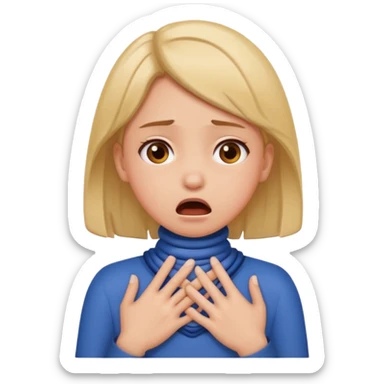 Girl with hands around her neck choking sticker