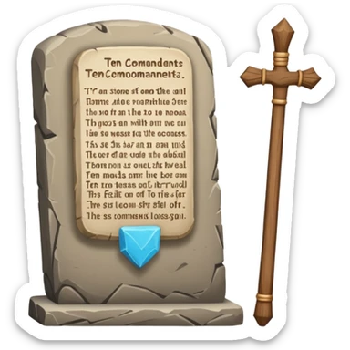 Ten commandments tablets and staff simplify sticker