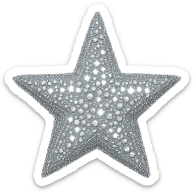 Silver Rhinestone star sticker