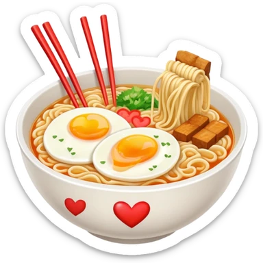 Ramen bowl with heart for 'Dynamite' by BTS sticker