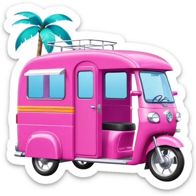 Barbie dream house Caravan motorbike tuk tuk  sticker