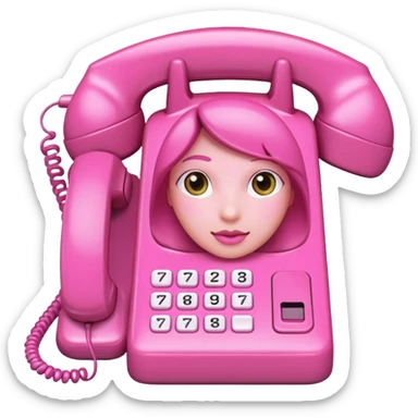 pink phone contacts sticker