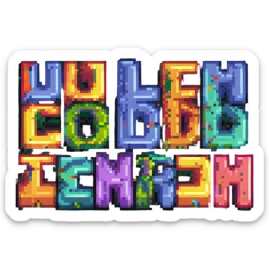 the phrase 'tralalero tralala' in playful pixel art style, colorful blocky letters, fun musical vibe sticker