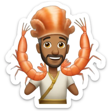king prawn man sticker