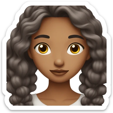 a beautiful brunette girl who takes care of her face sticker