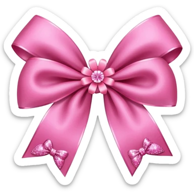 kpop flower bow with glitter sticker