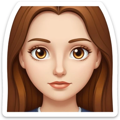 White girl with long brown hair and hazel eyes sticker