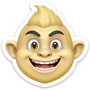 Internet meme troll face with a mischievous grin, typical YouTube thumbnail style sticker