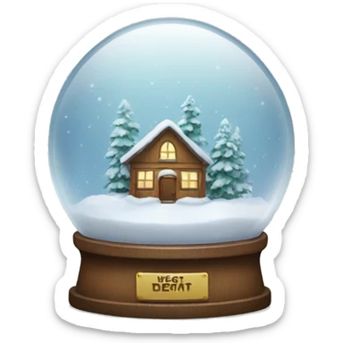 Realistic snow globe sticker