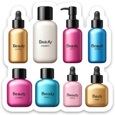 emoji of luxury brand labeled beauty products sticker