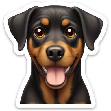 Little dog that its similar a dóberman or rottwieler sticker